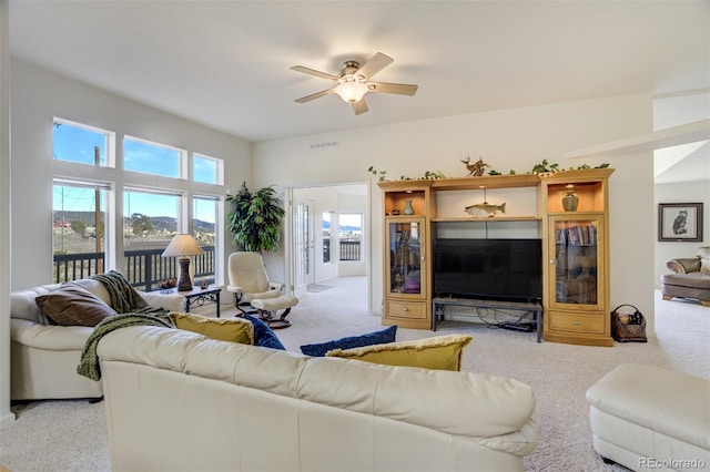 688 Tiara Rd, Lake George, CO 80827 - living area featuring ceiling fan and carpet floors