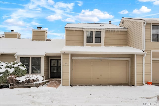 view of front of house with a garage