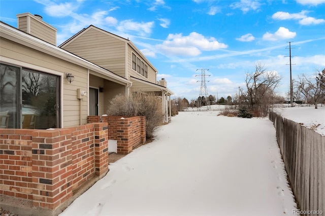 view of snowy yard