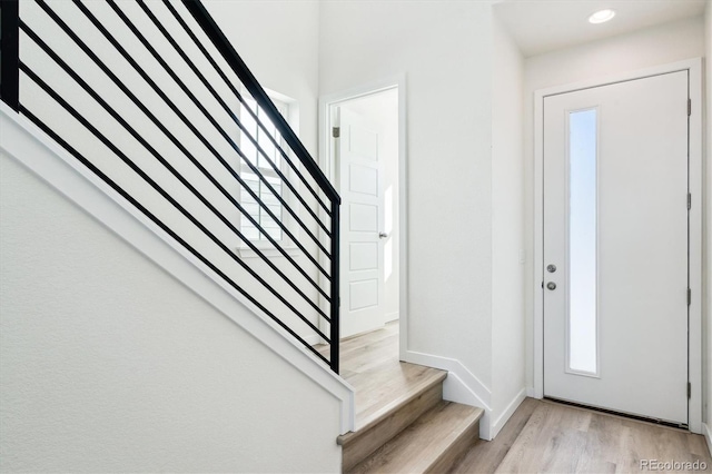 foyer featuring light hardwood / wood-style flooring