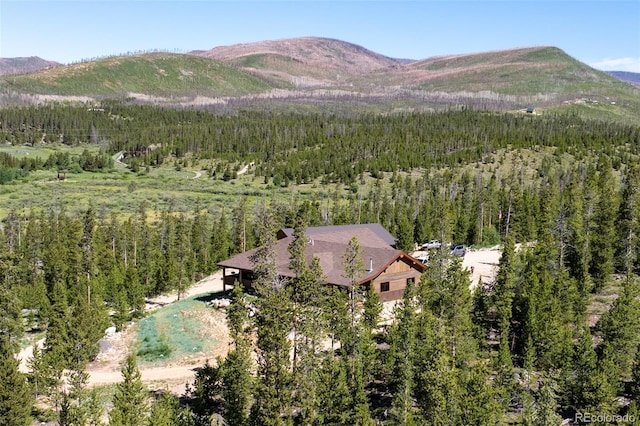 bird's eye view featuring a mountain view