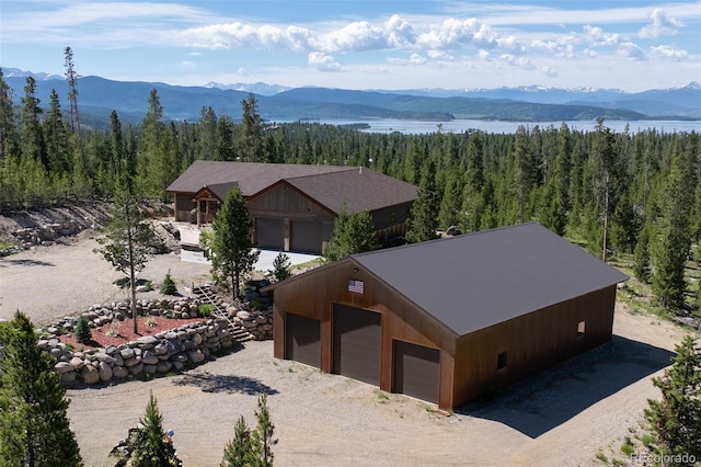 bird's eye view featuring a mountain view