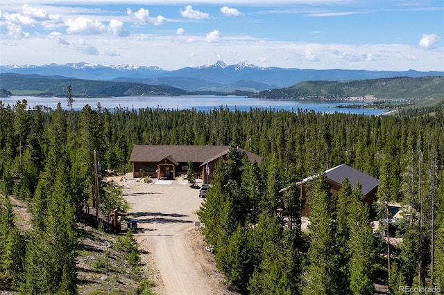 property view of mountains featuring a water view