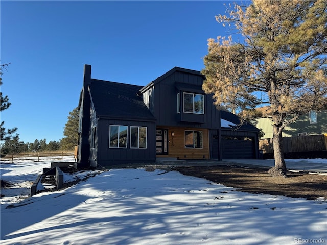 view of front of house with a garage