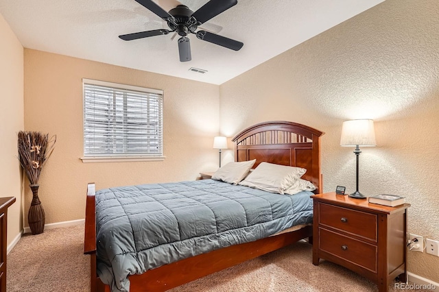 15056 Fillmore Way, Thornton, CO 80602 - carpeted bedroom featuring a textured ceiling, a ceiling fan, and a textured wall