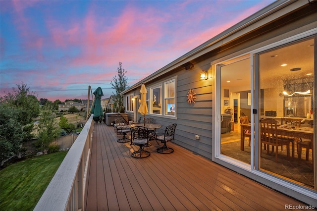 view of deck at dusk