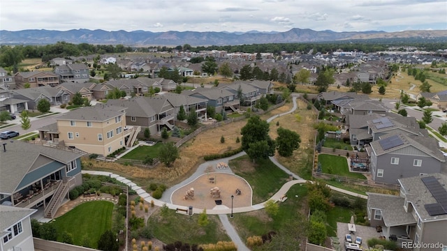 aerial view featuring a mountain view