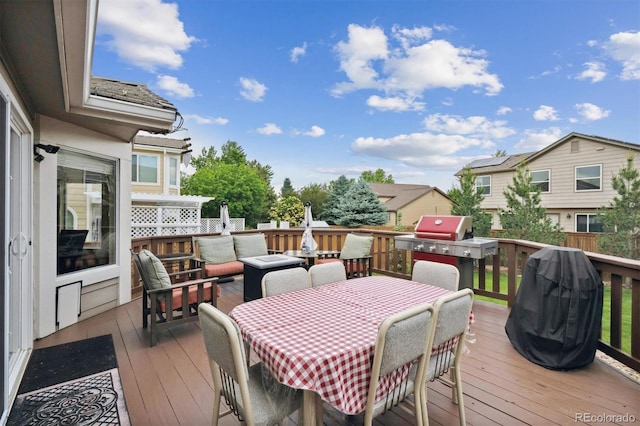 3305 White Oak Ln, Highlands Ranch, CO 80129 - deck featuring outdoor dining space and area for grilling