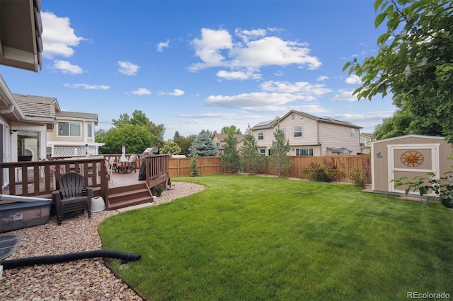 3305 White Oak Ln, Highlands Ranch, CO 80129 - fenced backyard with a shed and a deck