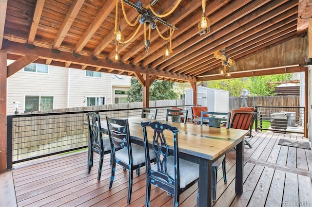5282 Devon Ave, Castle Rock, CO 80104 - deck featuring outdoor dining area and a fenced backyard