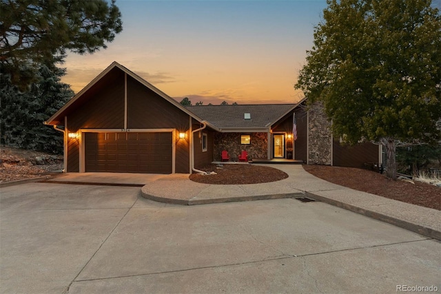 view of front of house featuring a garage