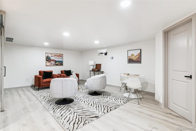 living room featuring light hardwood / wood-style flooring