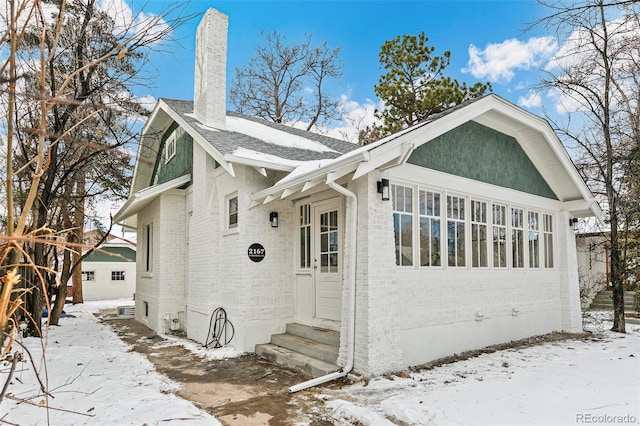 view of snowy exterior