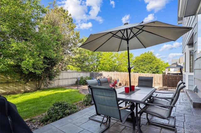23634 Broadmoor Dr, Parker, CO 80138 - fenced backyard with a patio area and outdoor dining area