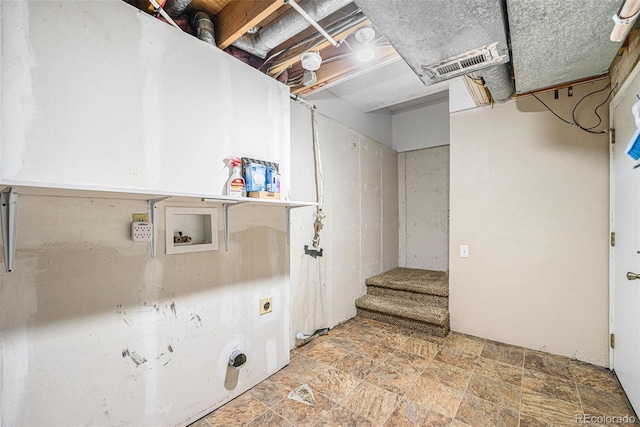 1915 S Hannibal St Unit G, Aurora, CO 80013 - laundry room with hookup for an electric dryer, hookup for a washing machine, and stone finish flooring