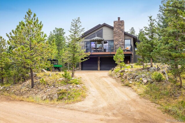 view of front of house with a garage