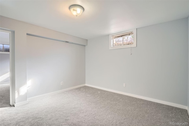 basement with carpet