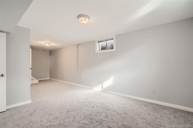 basement with carpet