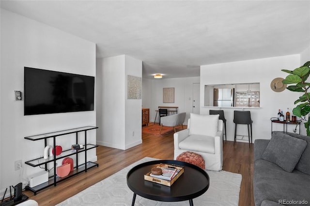 living room featuring hardwood / wood-style floors