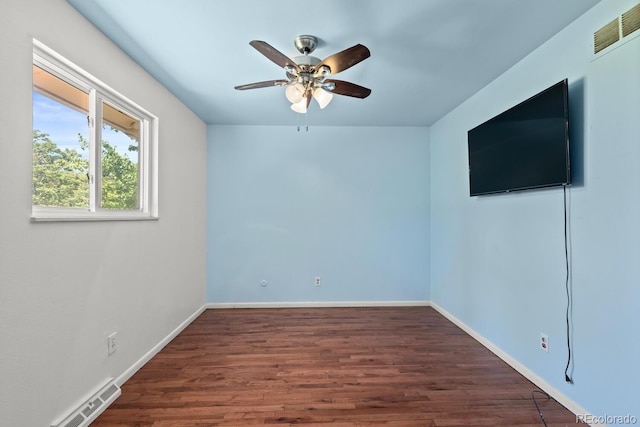 4627 S Norfolk Way, Aurora, CO 80015 - spare room featuring ceiling fan and wood finished floors