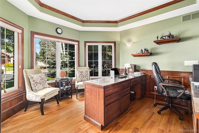 6940 Saddleback Ave, Firestone, CO 80504 - office space with crown molding and light wood-style flooring