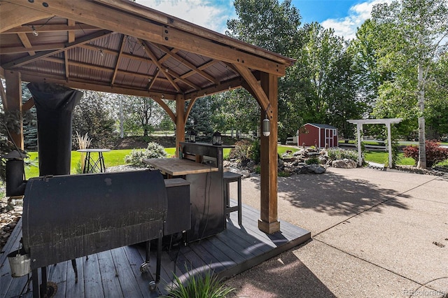 6940 Saddleback Ave, Firestone, CO 80504 - view of patio / terrace with a gazebo and a deck