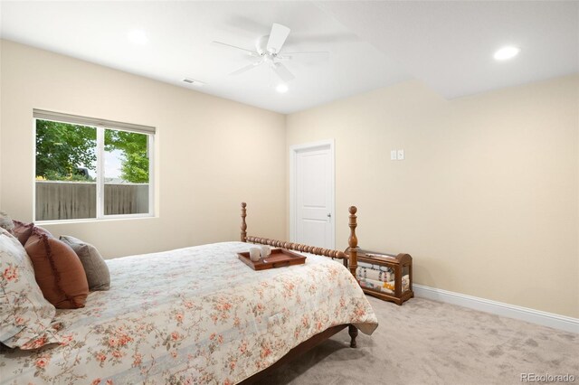15779 W 83rd Pl, Arvada, CO 80007 - bedroom featuring carpet, recessed lighting, a ceiling fan, and baseboards
