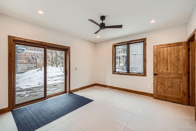 308 Creekside Aly Unit 5, Frisco, CO 80443 - doorway to outside with ceiling fan and recessed lighting