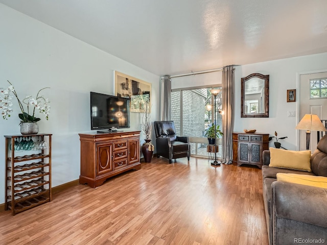 4273 W Ponds Cir, Littleton, CO 80123 - living area with light wood-type flooring and baseboards
