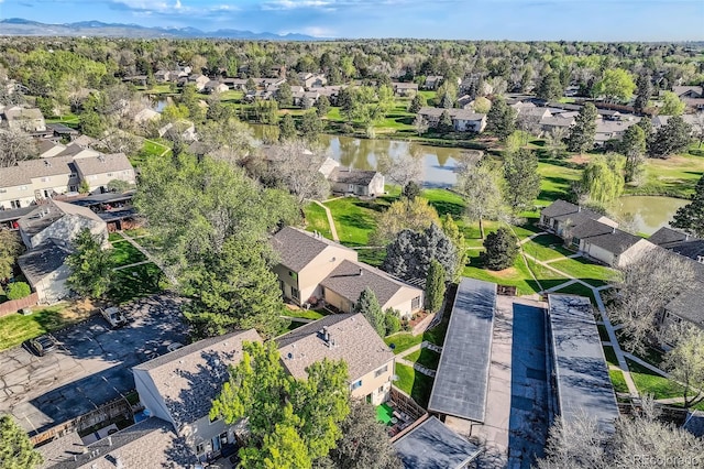 4273 W Ponds Cir, Littleton, CO 80123 - aerial perspective of suburban area featuring a large body of water