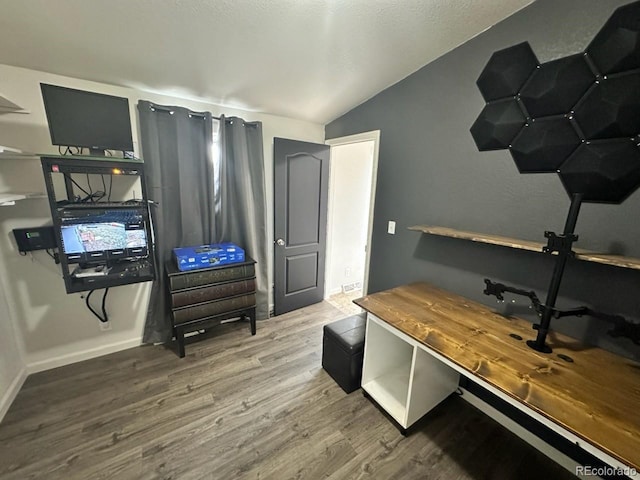 1326 Kaufman Rd, Hartsel, CO 80449 - office area with vaulted ceiling and wood finished floors