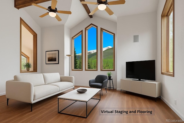 322 Davis Ct, Breckenridge, CO 80424 - living area with a ceiling fan and plenty of natural light