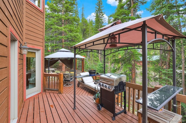 322 Davis Ct, Breckenridge, CO 80424 - wooden terrace with a gazebo and grilling area