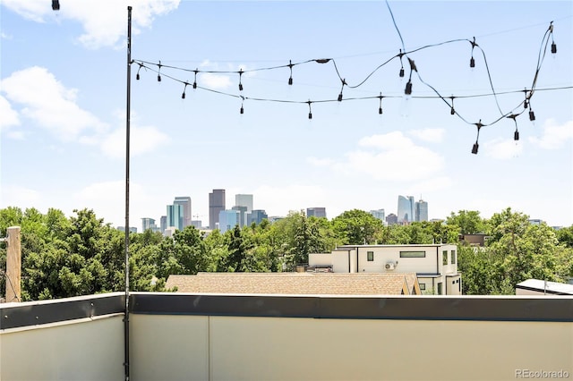 balcony with a view of city