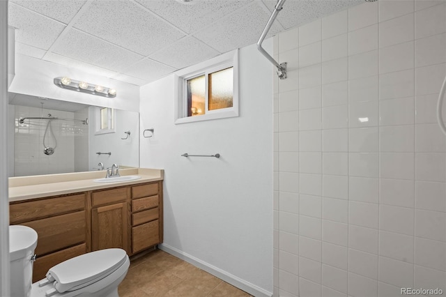 1035 Iris St, Broomfield, CO 80020 - full bath featuring a tile shower, tile patterned floors, and vanity