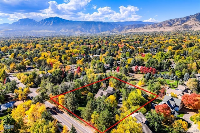 3737 26th St, Boulder, CO 80304 - view of property location featuring a mountainous background and property boundaries highlighted