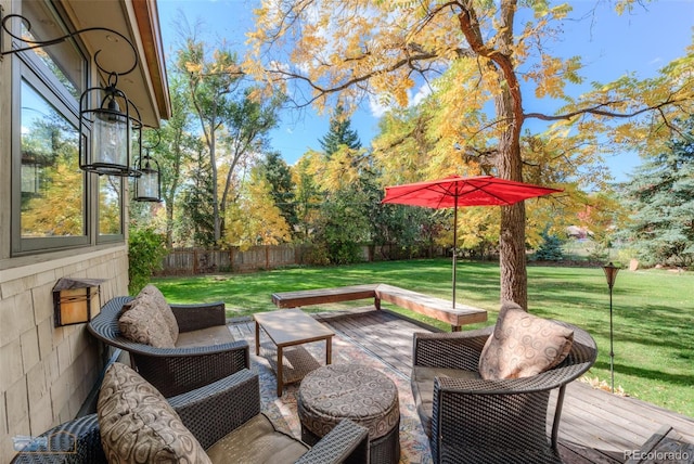 3737 26th St, Boulder, CO 80304 - fenced backyard featuring a deck and an outdoor hangout area