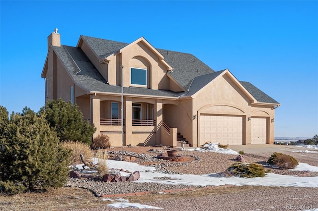 view of front of home featuring a garage