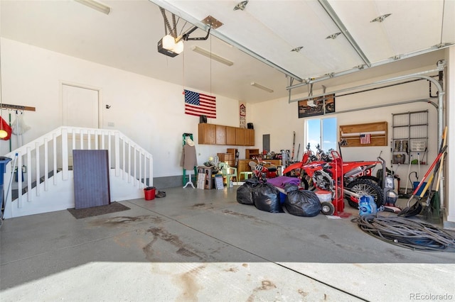 garage featuring a garage door opener