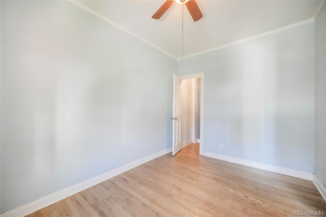 22 E Bayaud Ave, Denver, CO 80209 - spare room with light wood finished floors, a ceiling fan, and ornamental molding