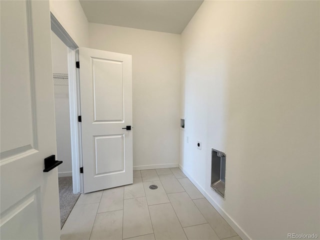 9662 Browns Peak Cir, Littleton, CO 80125 - laundry area featuring electric dryer hookup, hookup for a washing machine, and baseboards
