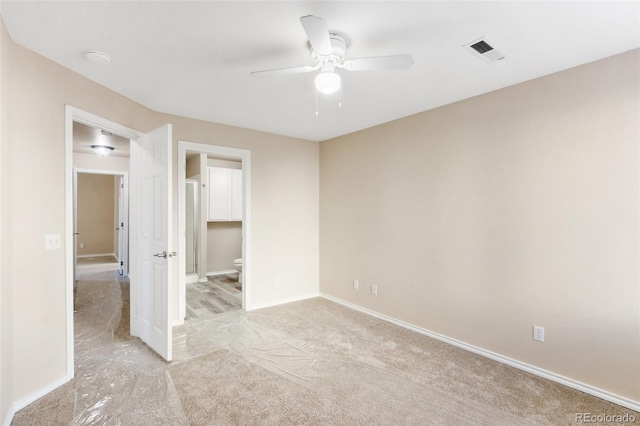 unfurnished bedroom with ceiling fan