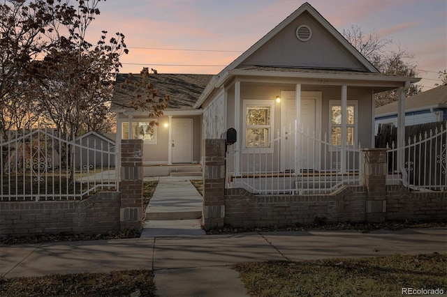 view of front of house with covered porch