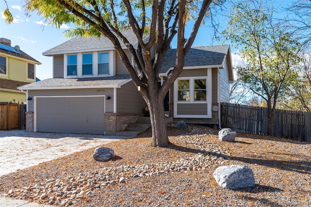 view of front of home with a garage