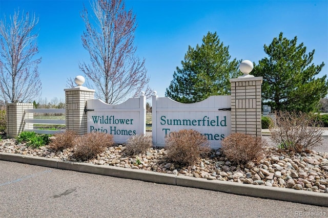 view of community sign