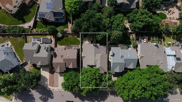 9371 Princeton Ln, Highlands Ranch, CO 80130 - aerial perspective of suburban area with property boundaries highlighted