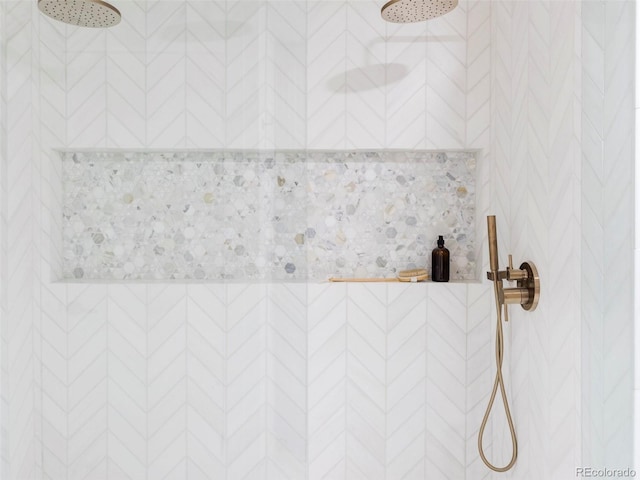 interior details with tiled shower