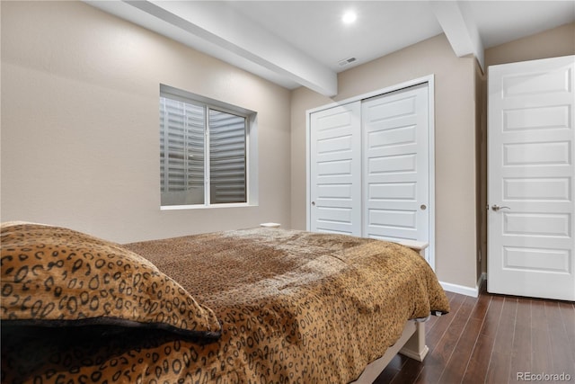 11193 Mission Walk St, Parker, CO 80134 - bedroom featuring dark wood-style flooring and a closet