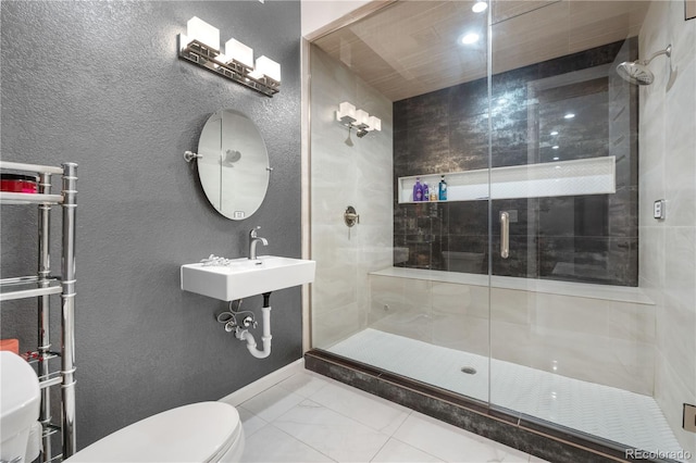 11193 Mission Walk St, Parker, CO 80134 - bathroom with a shower stall and marble finish floors