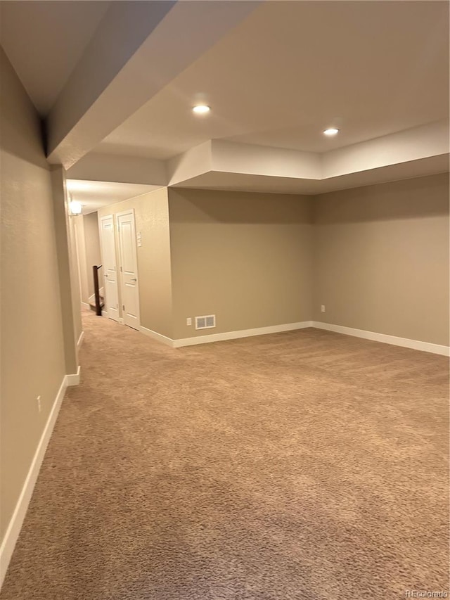 9715 Taylor River Cir, Littleton, CO 80125 - finished basement with light carpet and recessed lighting